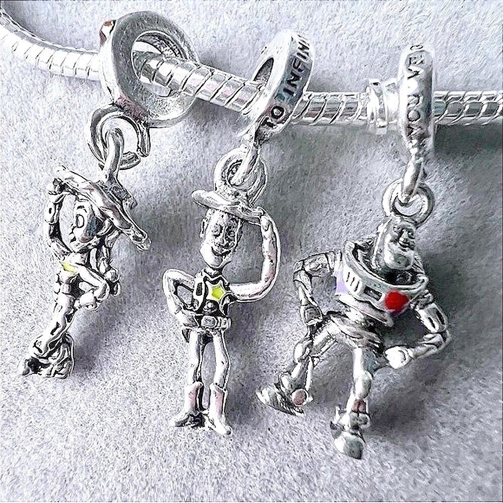 Disney Toy Story Woody Buzz Lightyear Jessie European Charm Set fits PANDORA